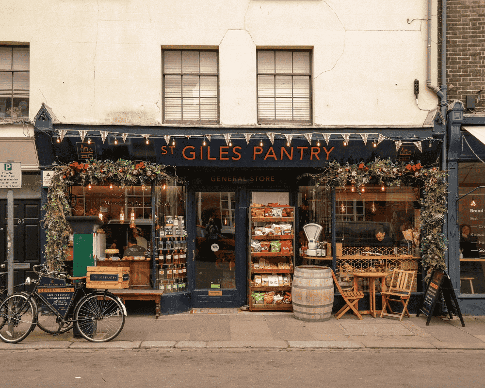 Norwich independent café and street life in the city centre